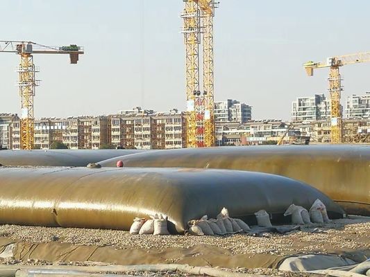 Geotextile dewatering tubes filled with black sand for cofferdams, land reclamation, offering high temperature resistance and performance