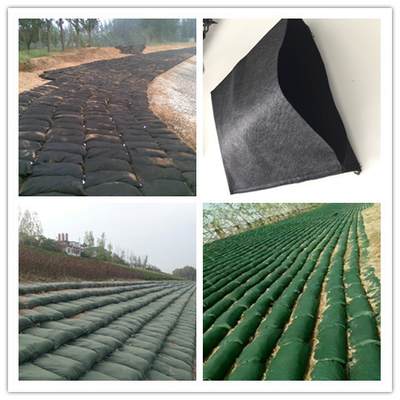 Ο μη τοξικός Geotextile PP υφαμένος 200g-1400g πράσινος Μαύρος Geobag μη