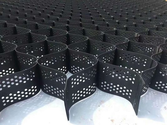 Γεωκύτταρα άνθρακα μαύρο 1,5% HDPE Γεωκύτταρα ASTM Standard Anti Erosion Solution για τη σταθεροποίηση του εδάφους και την προστασία της κλίσης